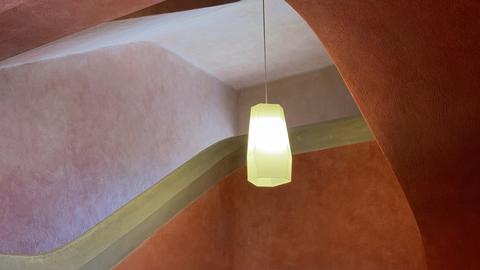 Pink walls of the Goetheanum, painted with the anthroposophic lazure method