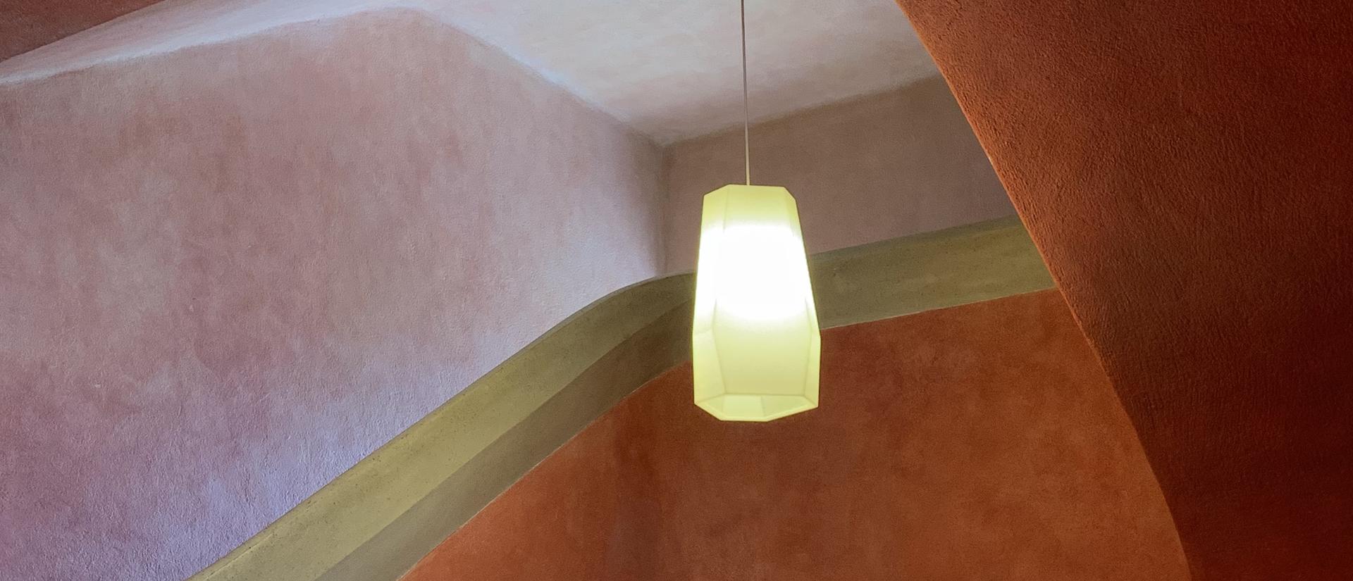 Pink walls of the Goetheanum, painted with the anthroposophic lazure method